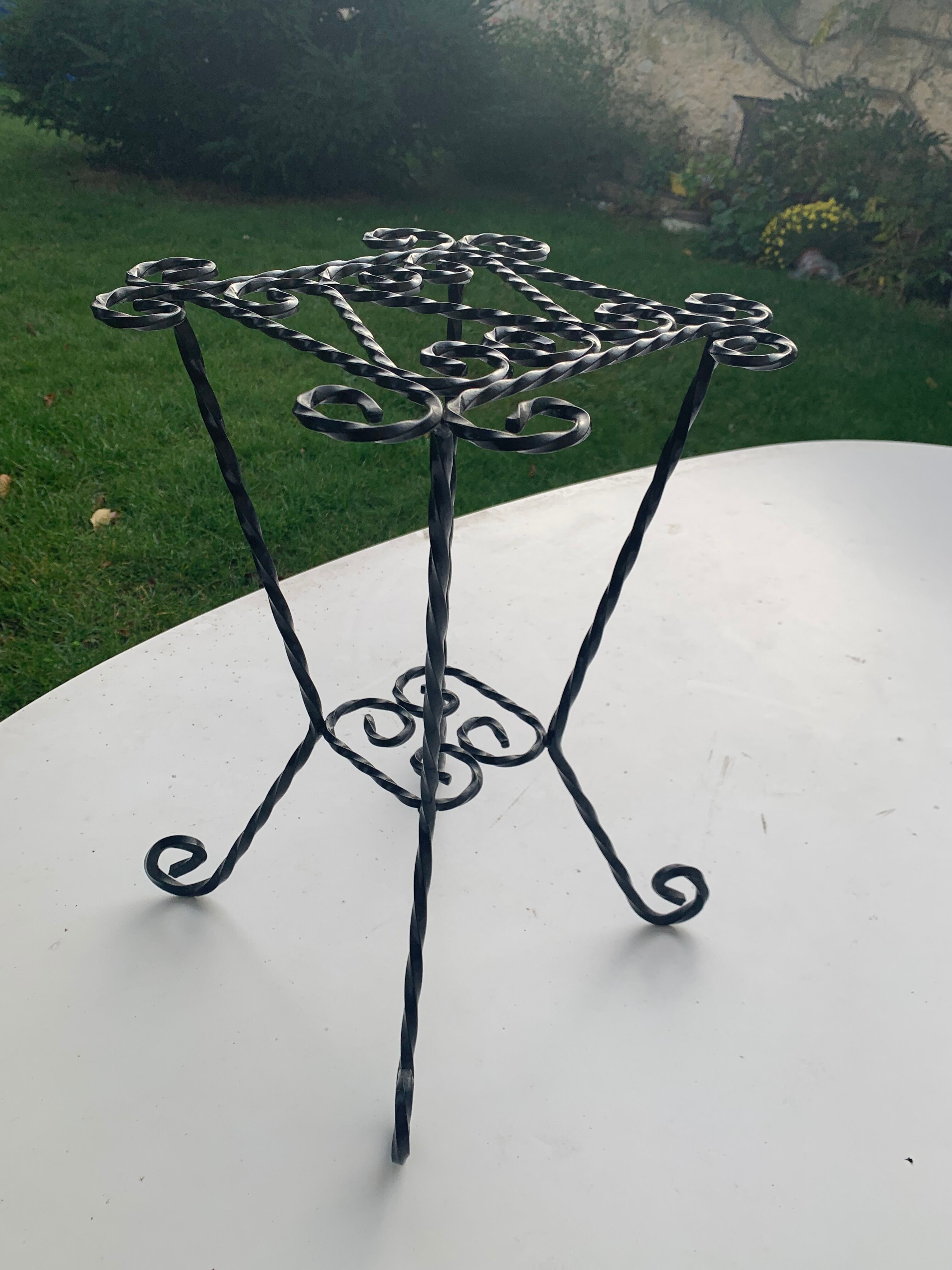 Wrought iron door twisted black vintage 1960