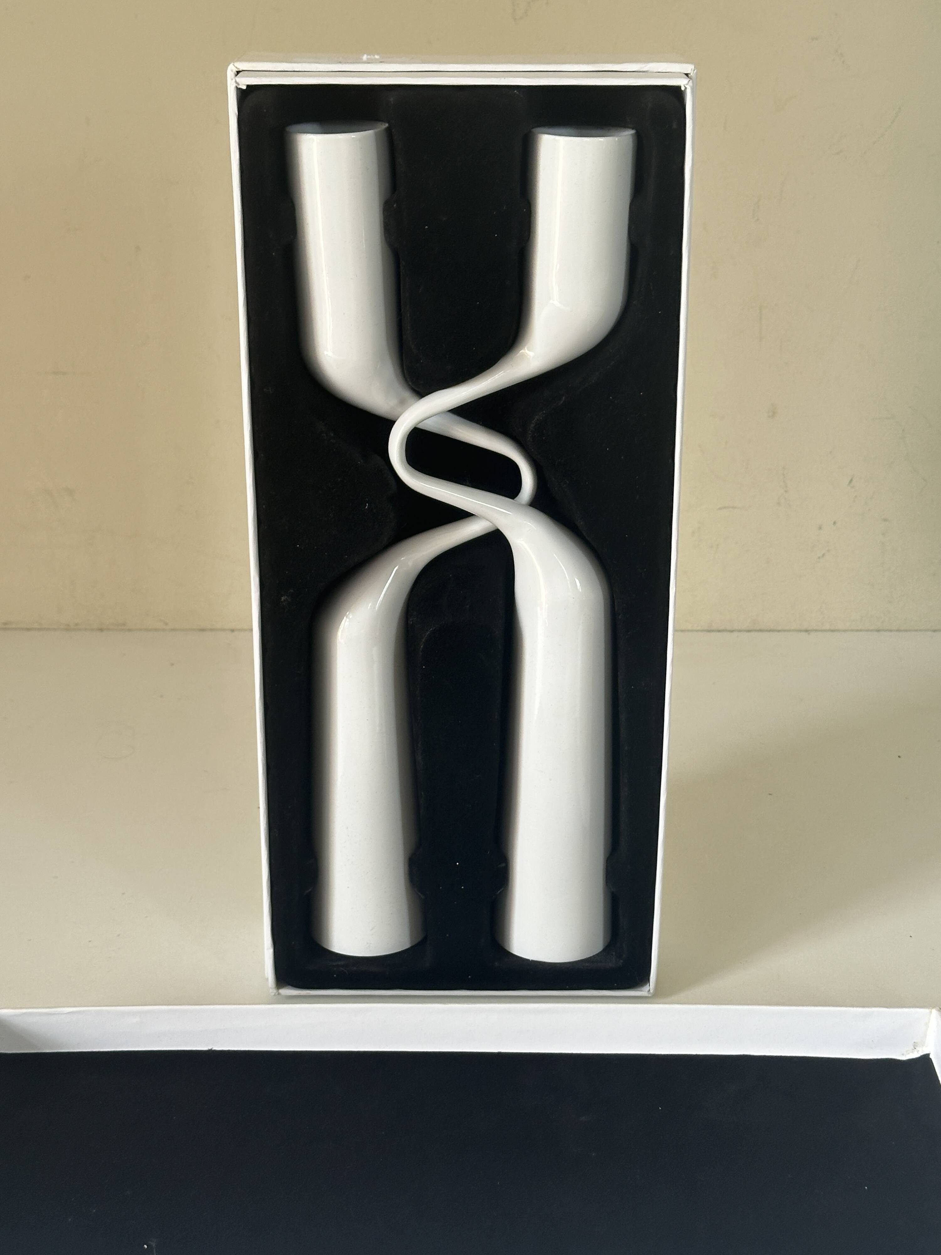 Pair of vintage IKEA Mikaela Dorfel design candlesticks