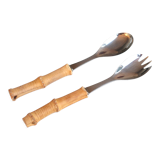 Salad cutlery with bamboo handle, 50s