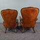 Unique antique set of 2 sheepskin leather armchairs