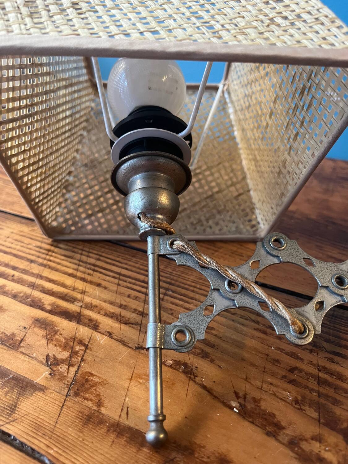 Small metal reading light or accordion lamp