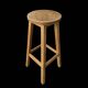 Antique solid wood bar stool – 6.612 kg – 1970s
