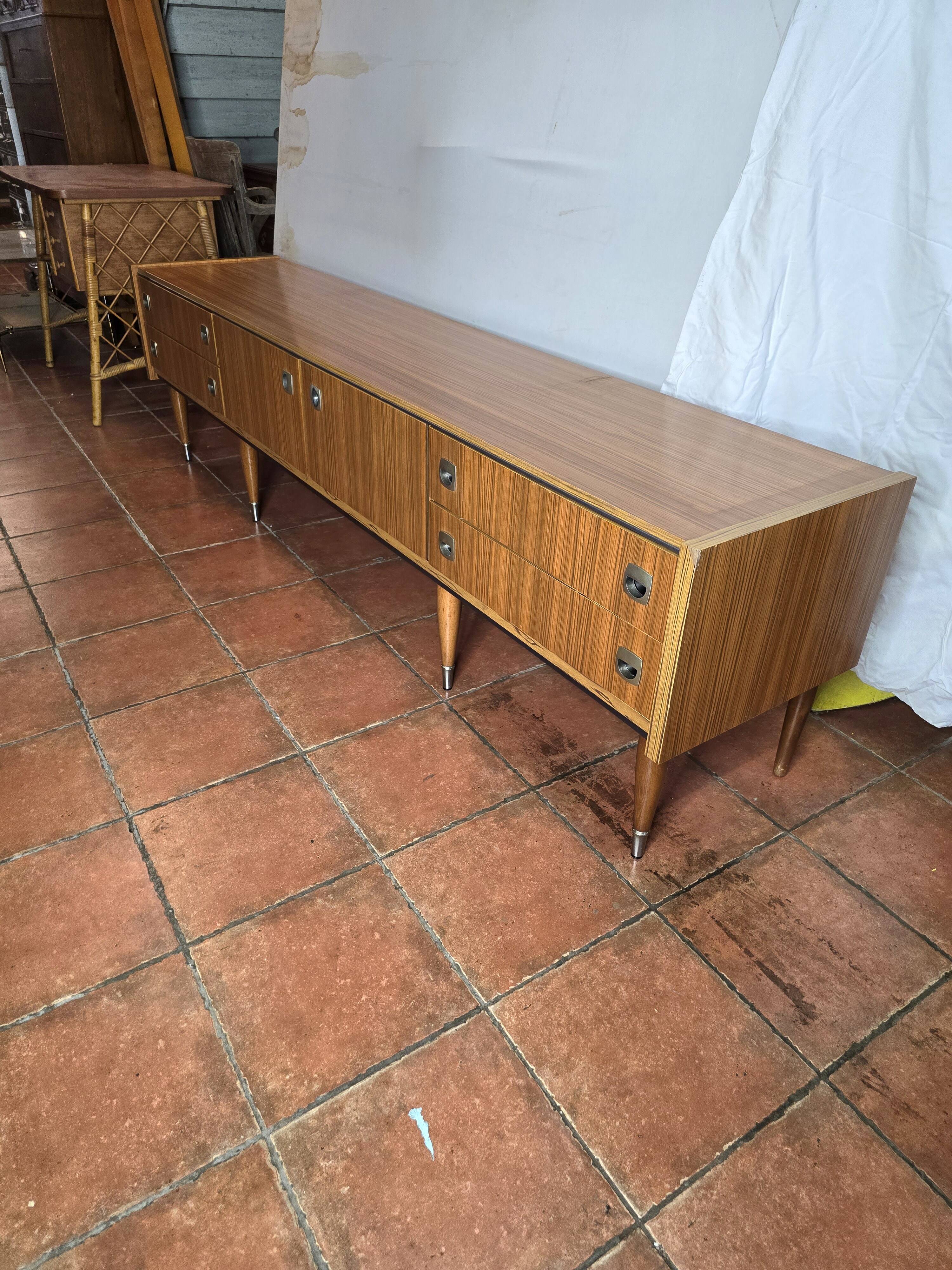 Scandinavian low sideboard from the 60s in teak
