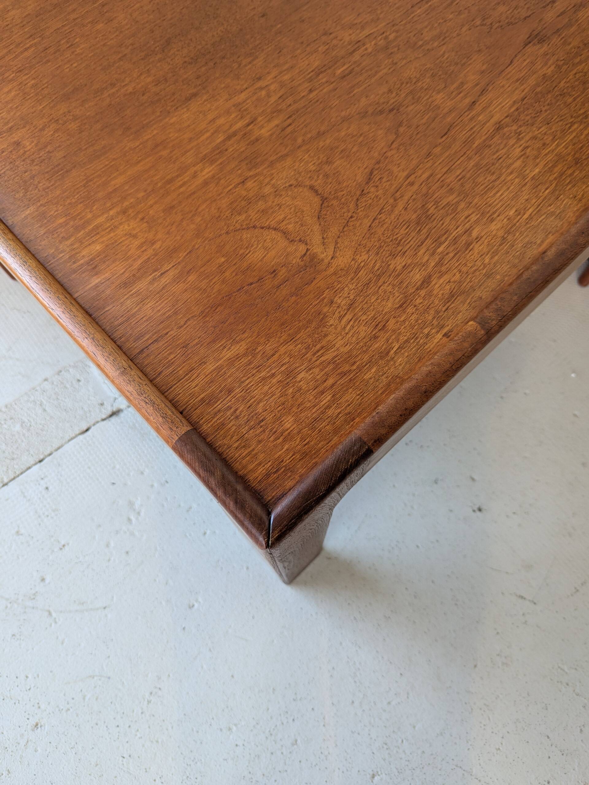 Square teak coffee table by Illum Wikkelso for N.Eilersen