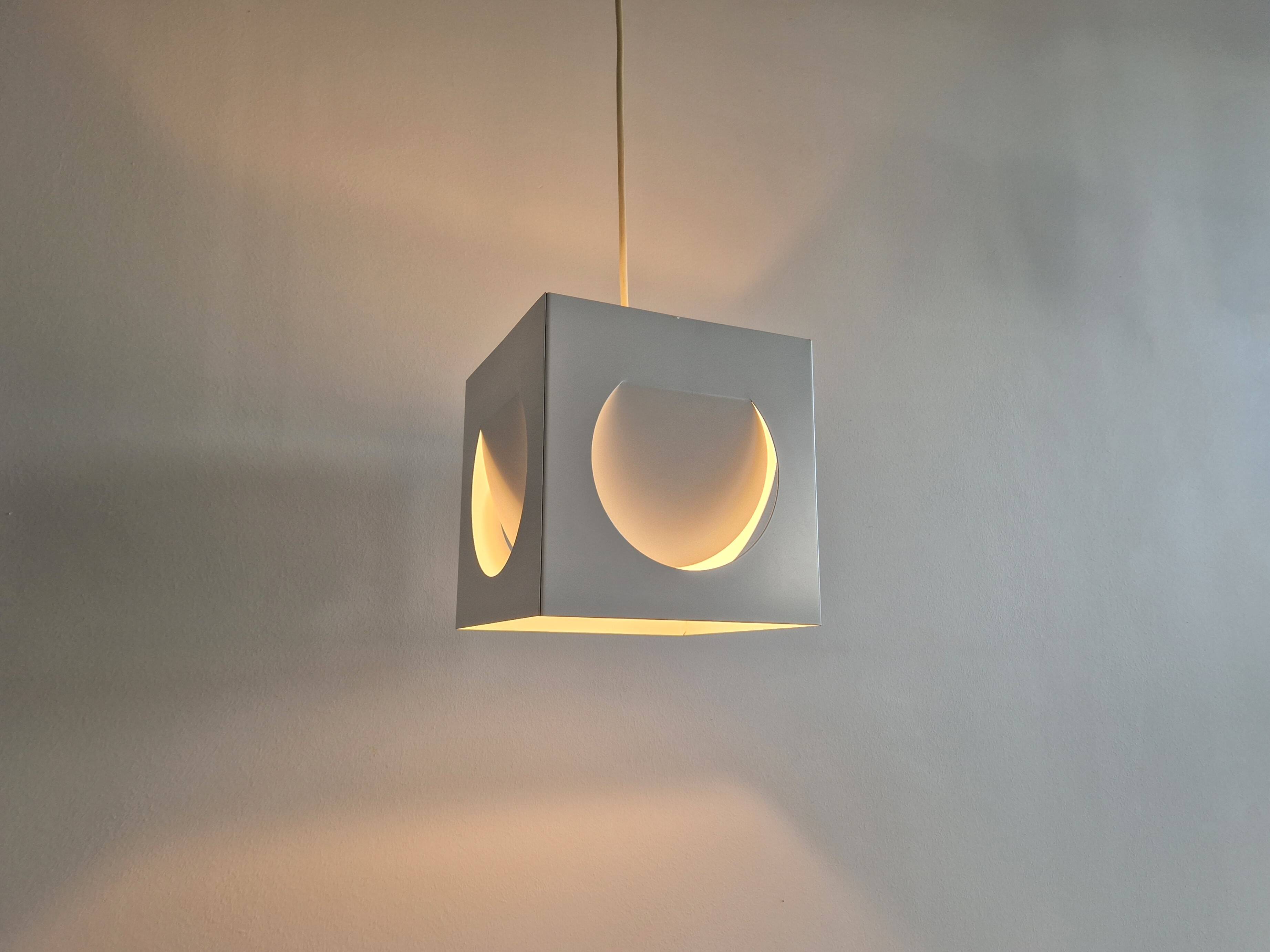 White metal pendant lamp by Shogo Suzuki for Orno, Finland 1960's