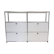 Meuble USM Haller blanc - Highboard avec 4 portes à trappe
