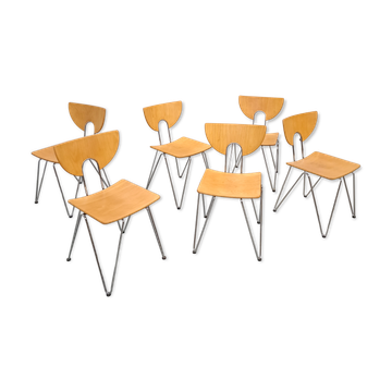Set 6 x Kusch & Co Mikado 1800, Walter Leeman stoelen