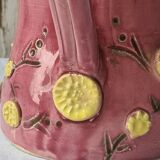 Glazed terracotta pitcher with mimosa decoration