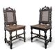 Pair of Louis XIII chairs in twisted oak with caning.