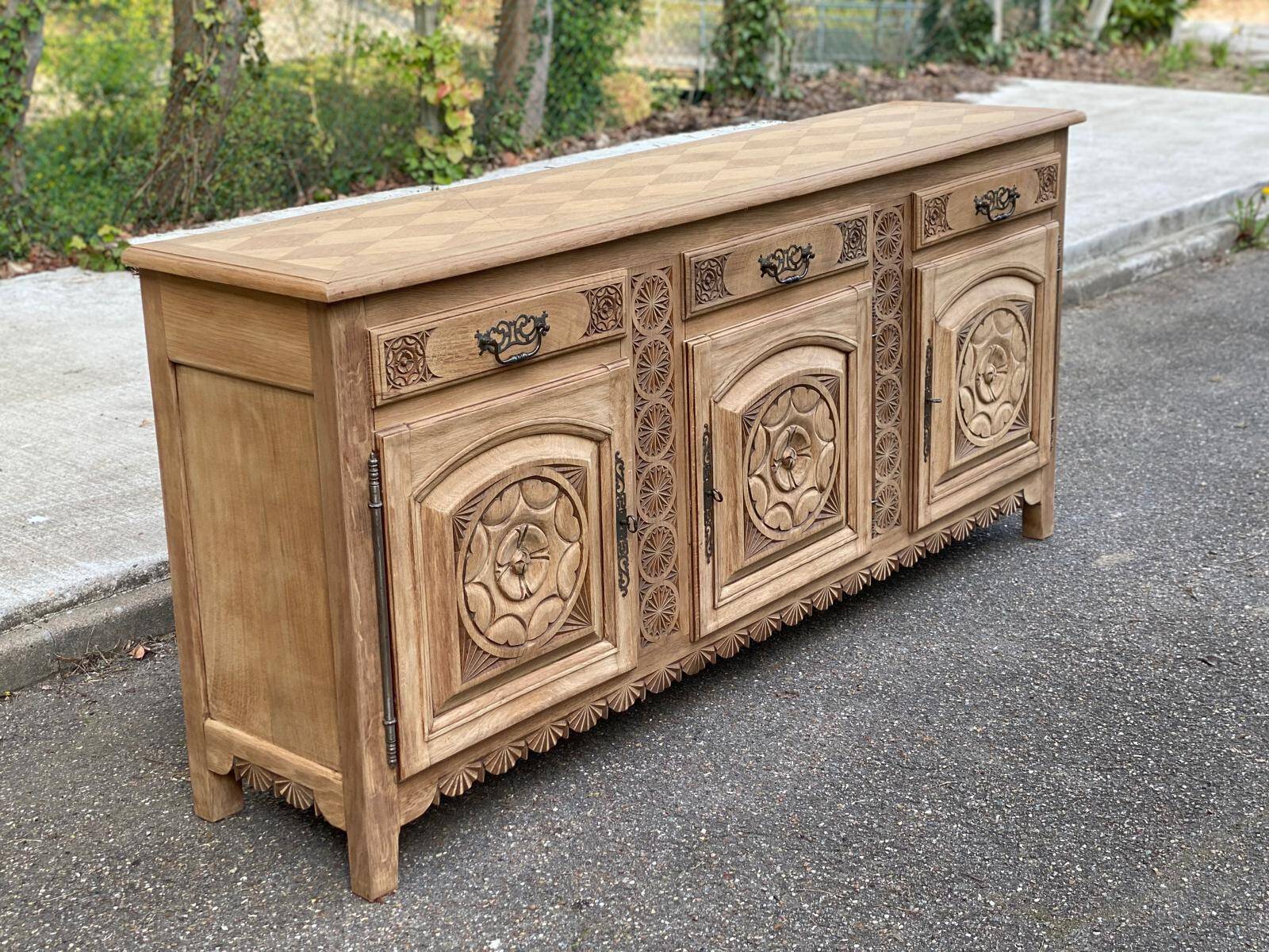 Breton buffet enfilade Art Deco 215cm 19th century