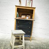 Vintage blue secretary and raw wood