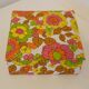 70s box in oilcloth fabric psychedelic floral decoration