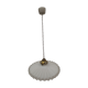 Suspension en opaline blanche dentelée et plissée bord transparent