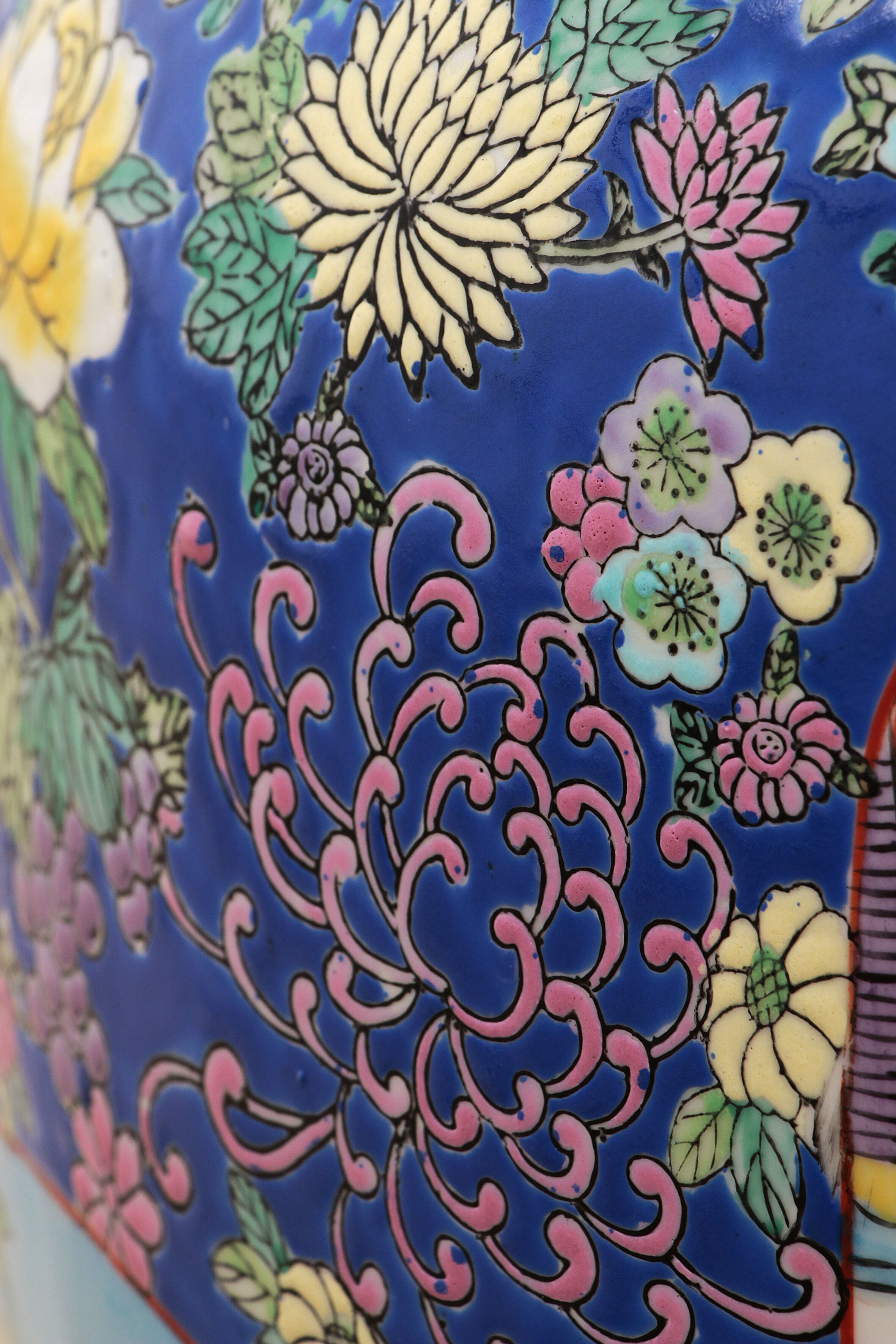 Old Chinese Ceramic Hand Painted Vase, 1920