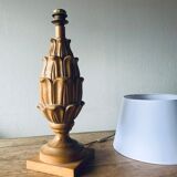 Large carved wooden lamp