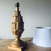Large carved wooden lamp