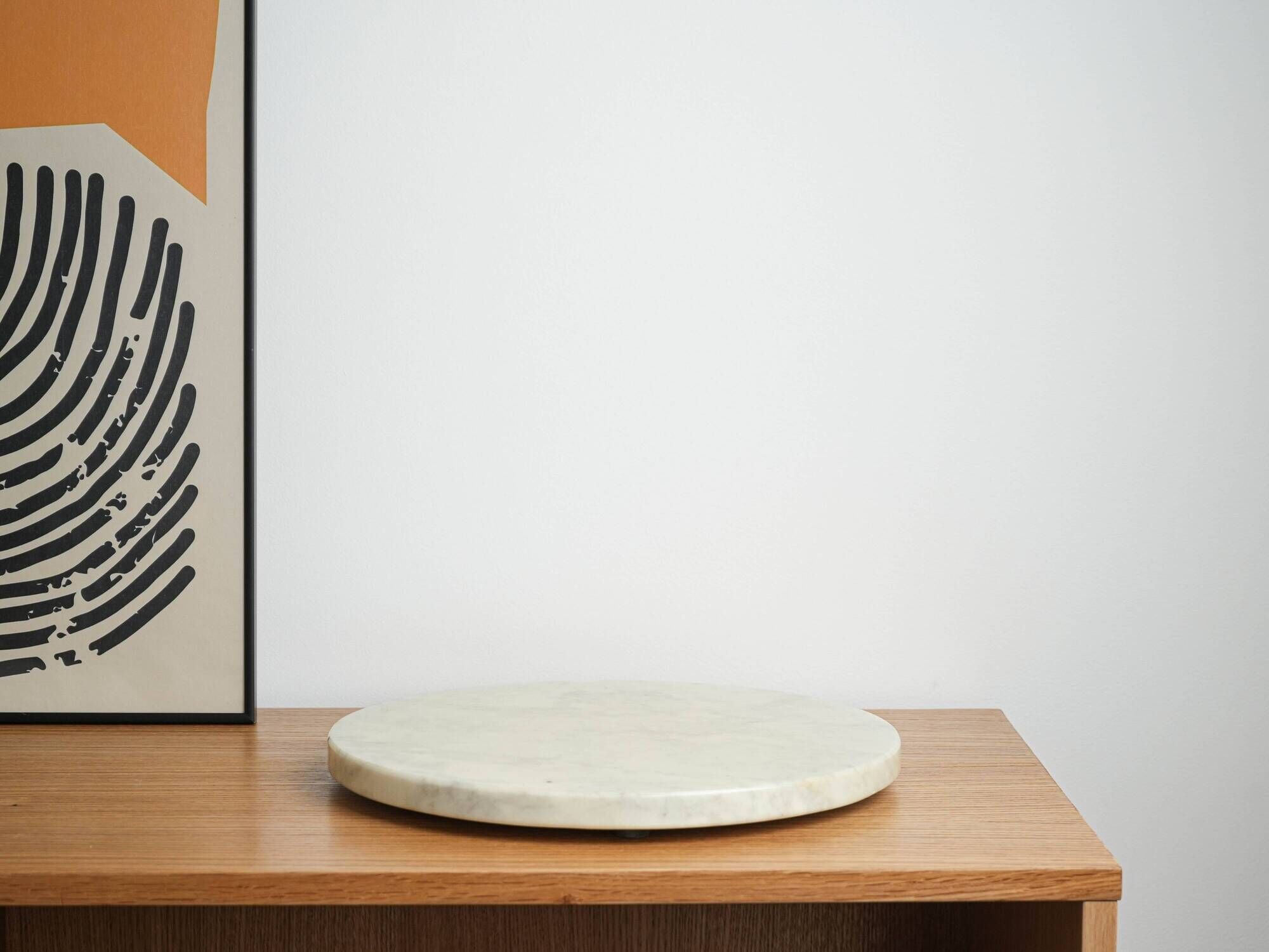Marble platter with modernist Bauhaus-inspired form, Europe, 1970s