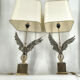 Pair of nickel eagle table lamps by Loevsky and Loevsky, 1970s