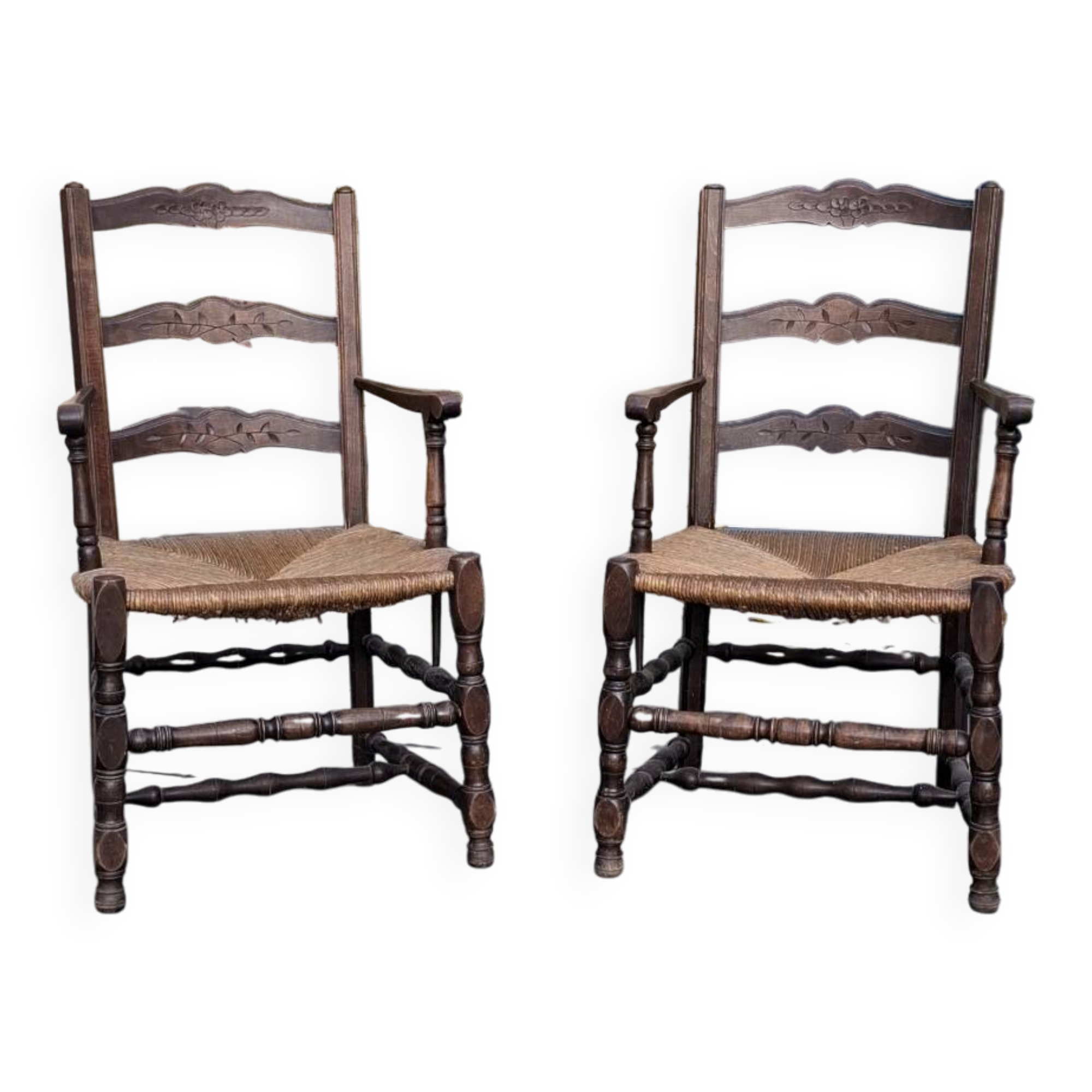 Paire de fauteuil campagnard