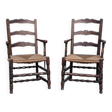 Paire de fauteuil campagnard
