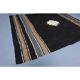 Vintage Turkish Hand-Knotted Wool Cotton Brown Kilim Area Rug 137x190