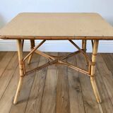 Rattan and bamboo coffee table 60s