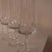 Crystal champagne glasses from France, set of 4