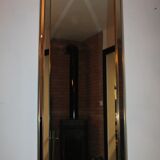 Old 1960s large brass mirror and parcloses 137 x62cm