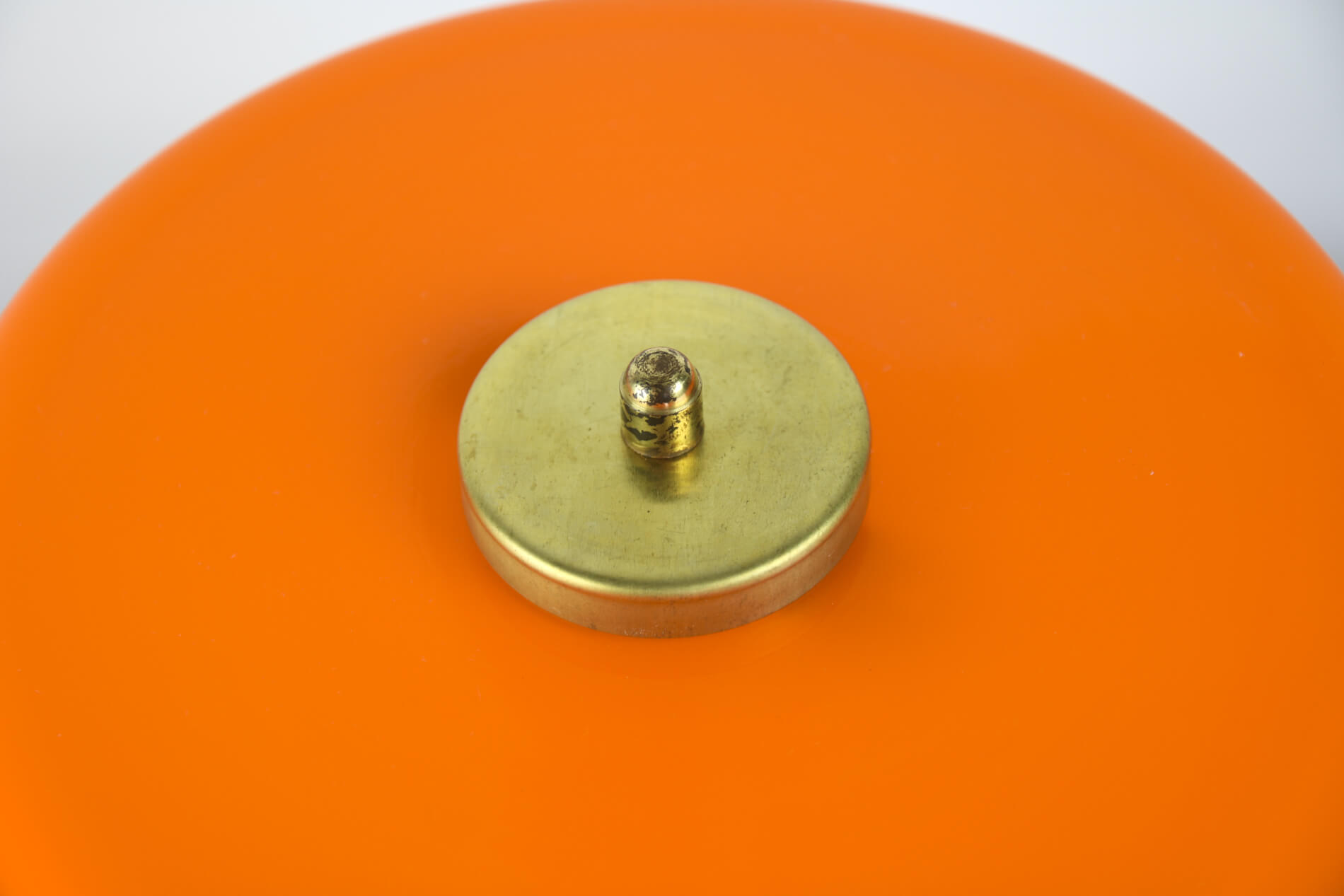 Mid-century orange glass table lamp