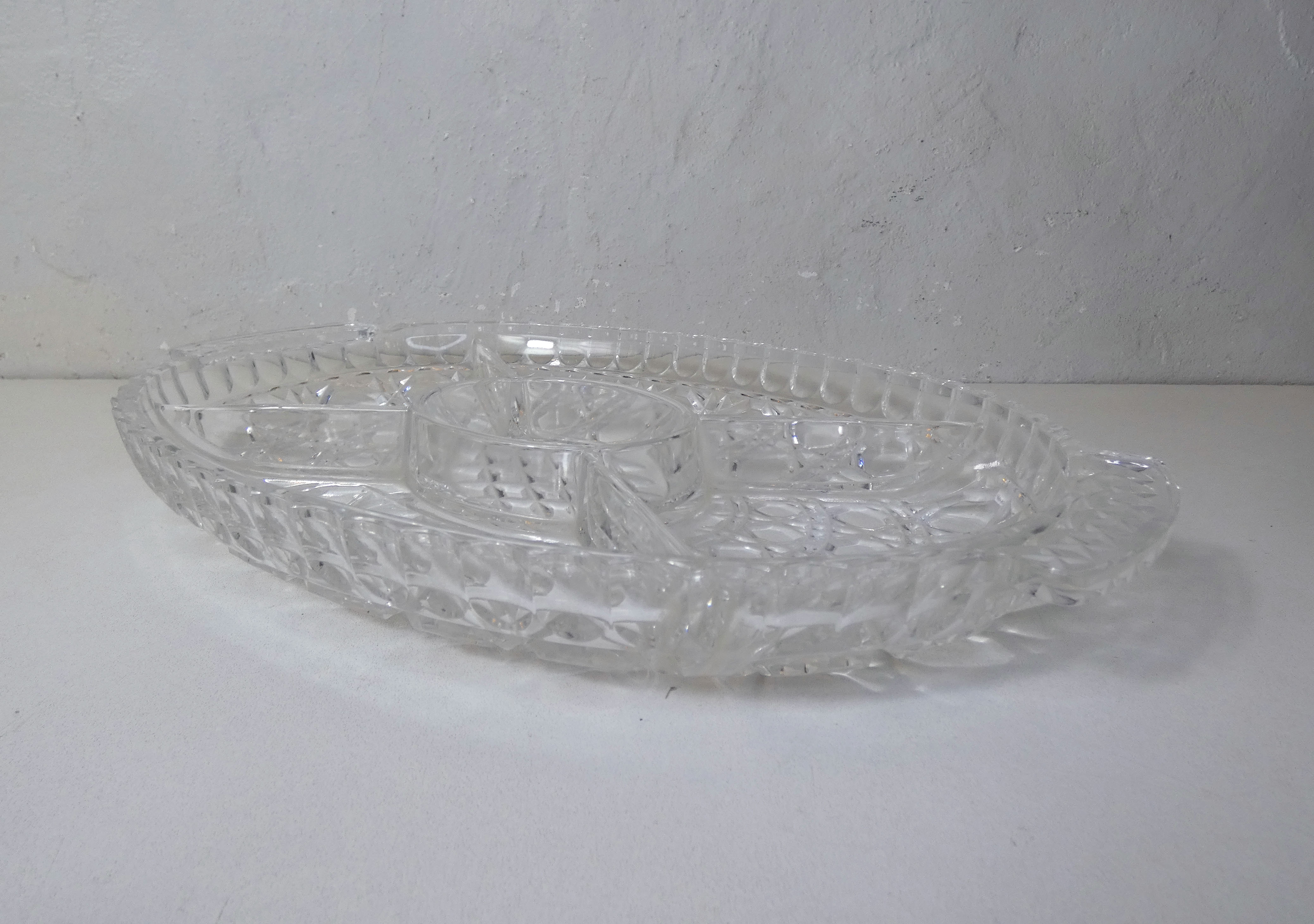 servant dish aperitif in Bavarian crystal 24% vintage cannage pattern