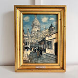 Reproduction of a painting of a walk in the city center by Maurice Trillon