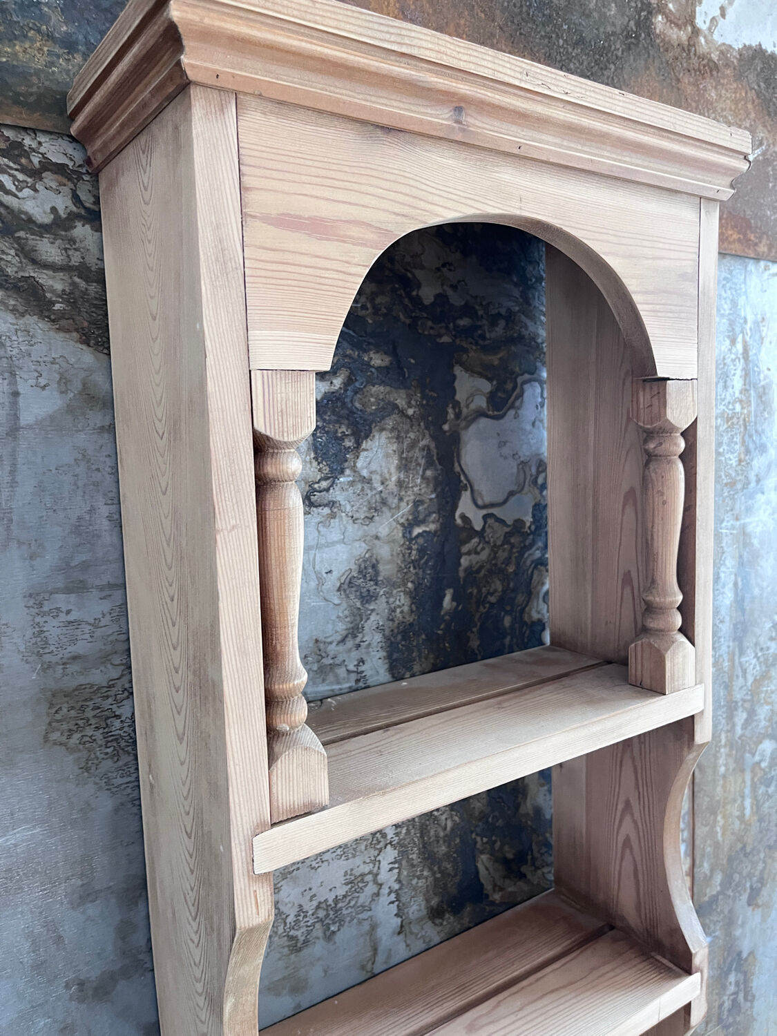 Old shelf in raw wood