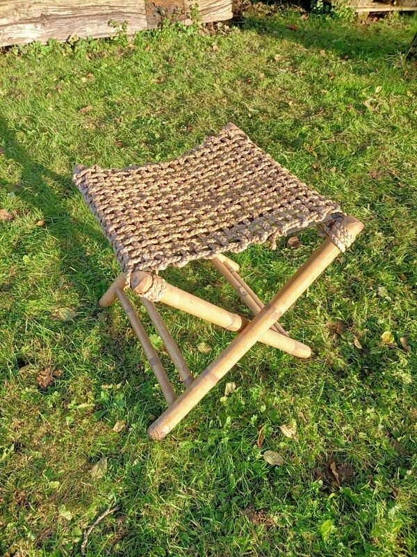 Tabouret rétro bambou