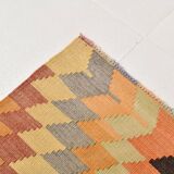 6x7 Faded Orange Area Handknotted Kilim Rug,