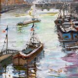 Oil painting on canvas signed “Autumn in Paris” dimensions: height-65cm- width-42cm-