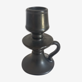 Black ceramic candle holder