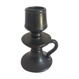 Black ceramic candle holder