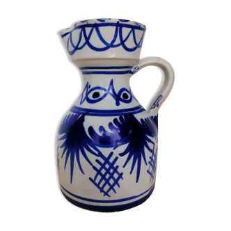 Pitcher glazed stoneware blue and white