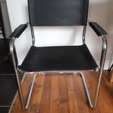 Lot of 3 vintage metal and skai armchairs