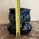 Anthropomorphic owl stoneware vase