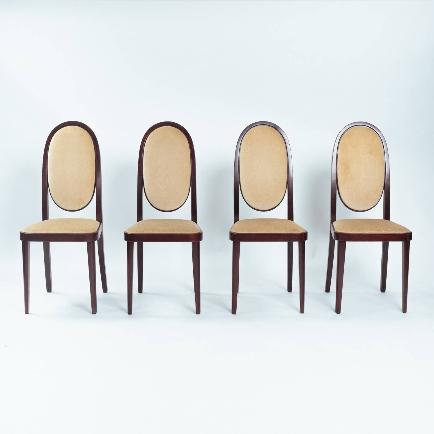 Thonet High Back Velvet Chairs No. 567 by Otto Prutscher