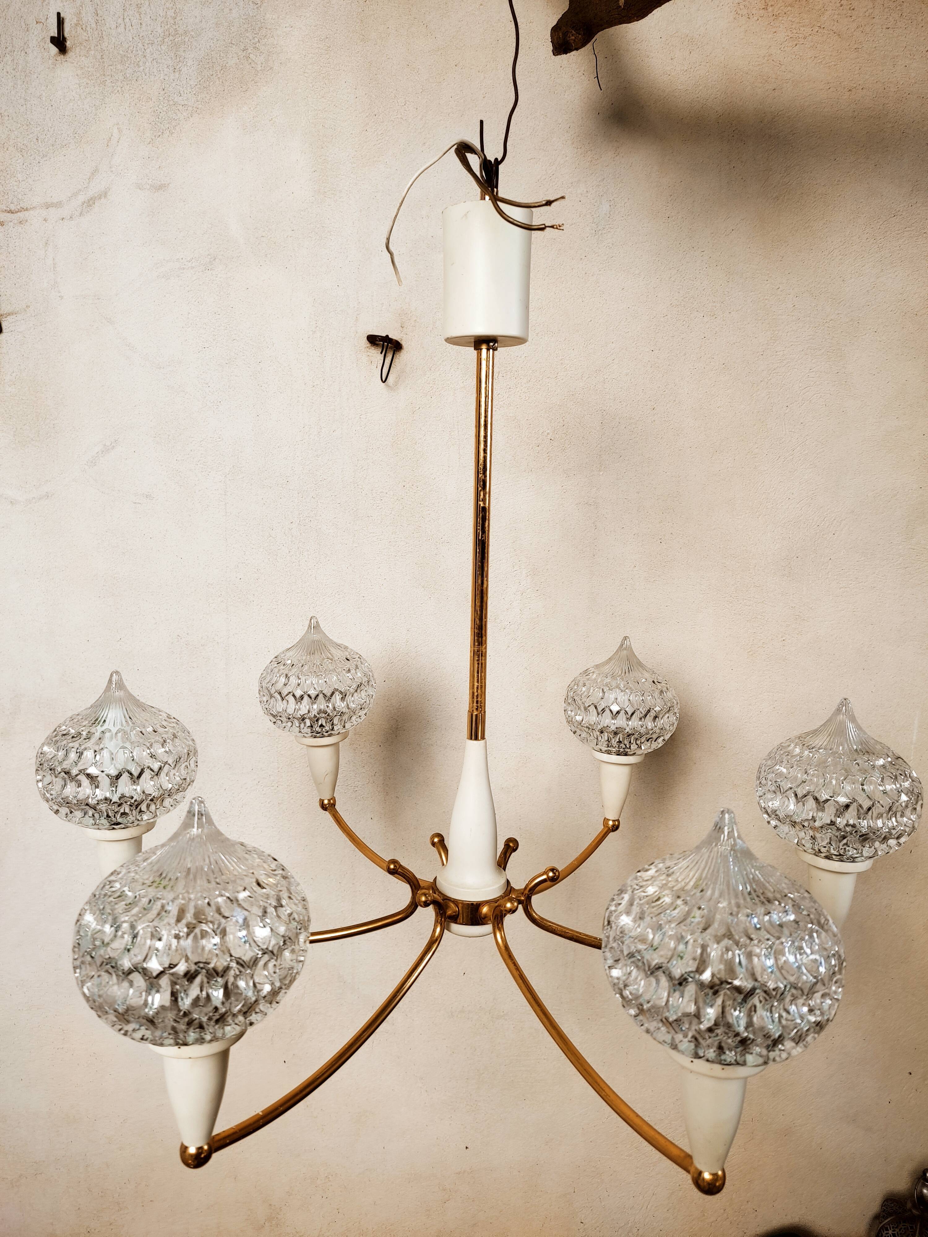 Star chandelier 50s Maison Arlus