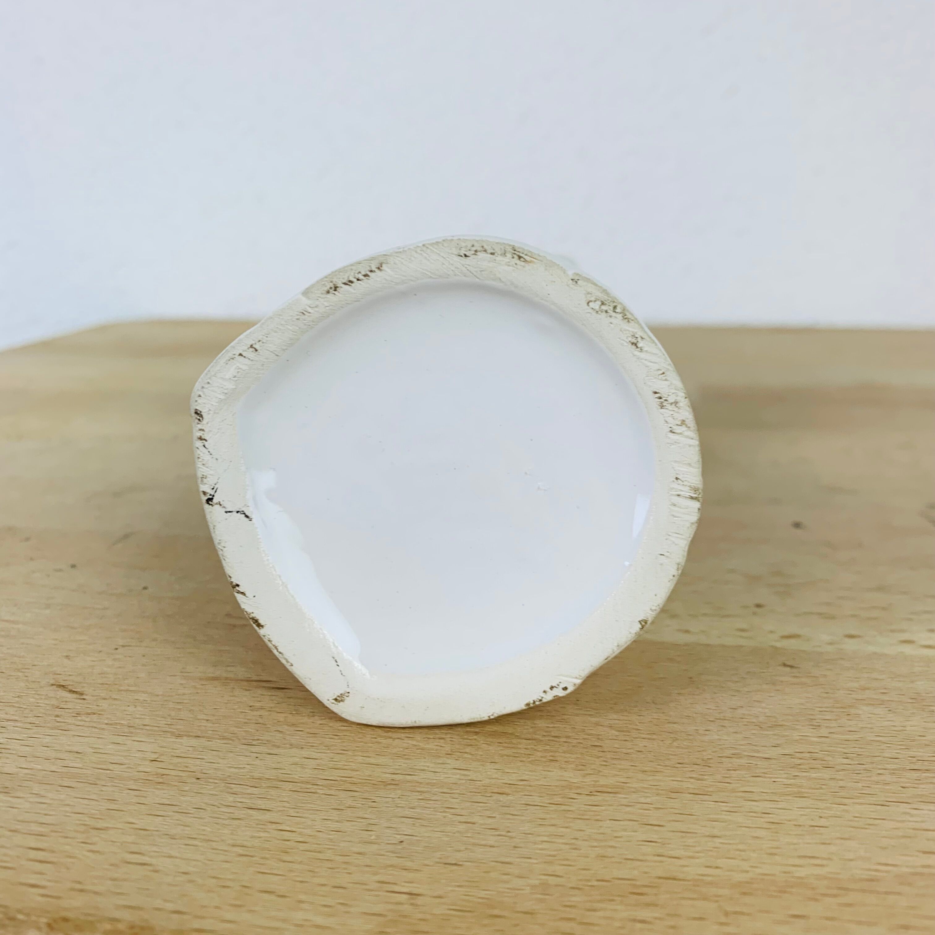 Hand ring soliflore white ceramic