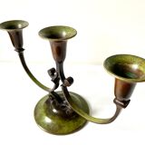 Art Deco Swedish Grace  candleholder in Varnish Verdigris Brass