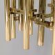 Italian brass chandelier 12 spot pendant lamp by Gaetano Sciolari, 1970s