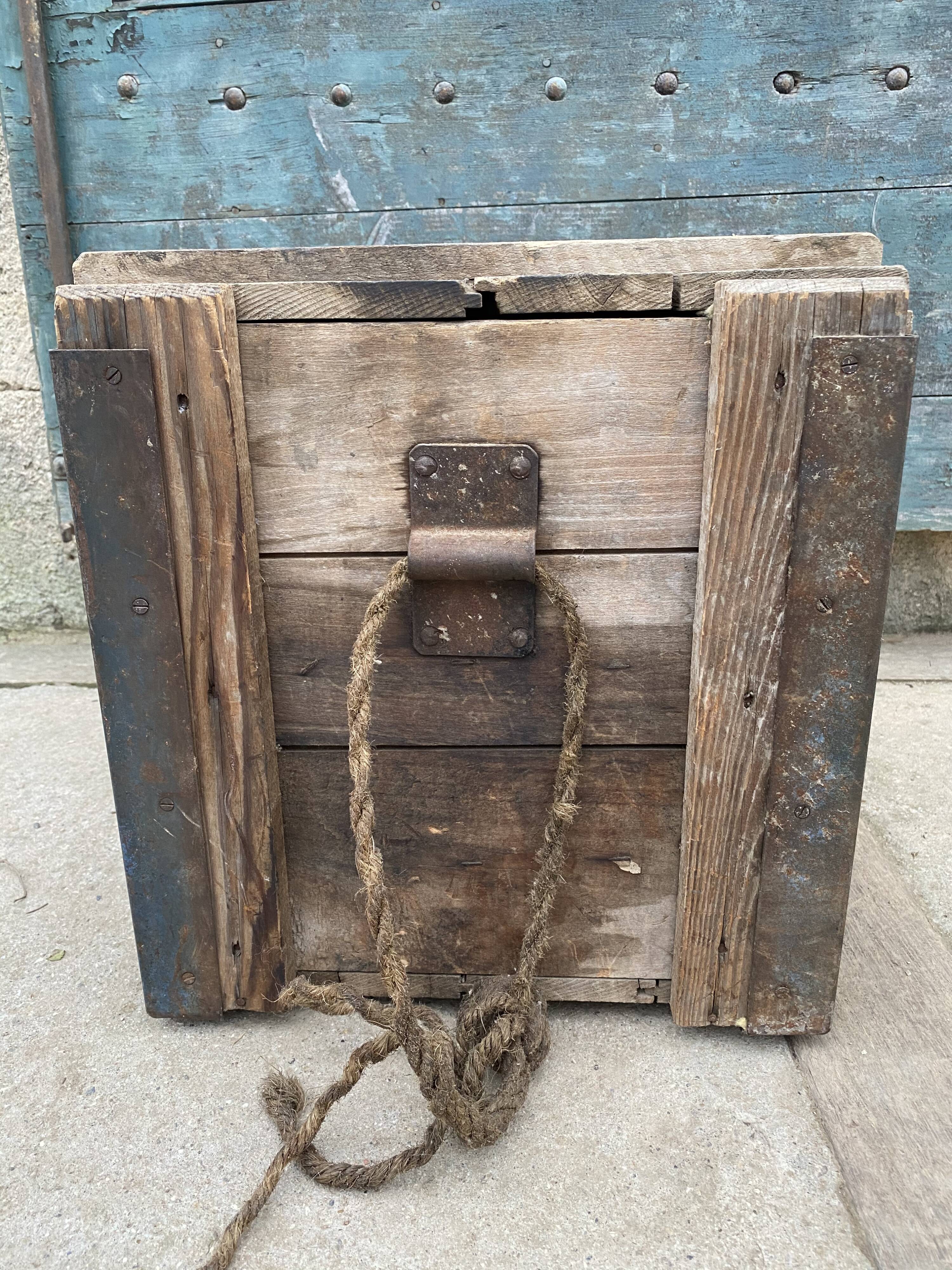 Ancient timber maritime military crate