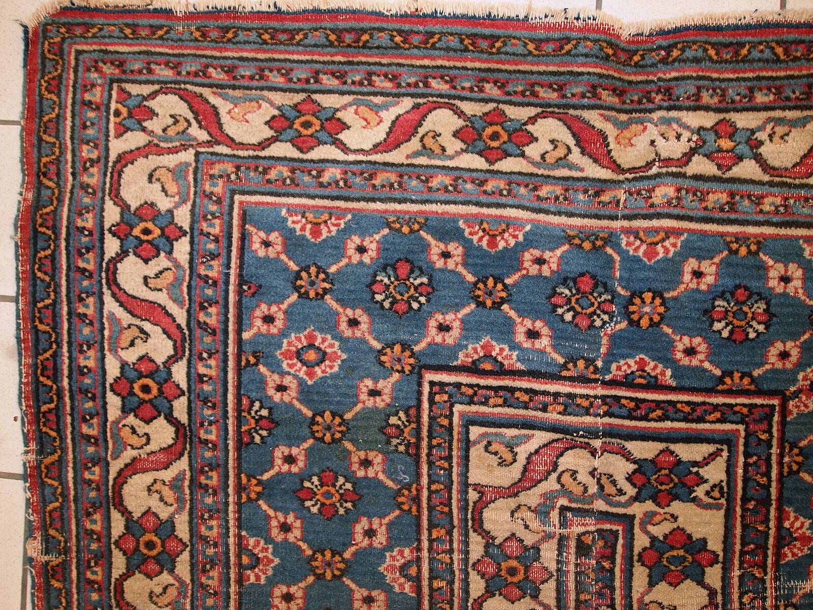 Tapis antique fait main Mashad du Moyen-Orient 132cm x 427cm (1900s)