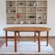 Table ronde extensible en hêtre massif, années 80