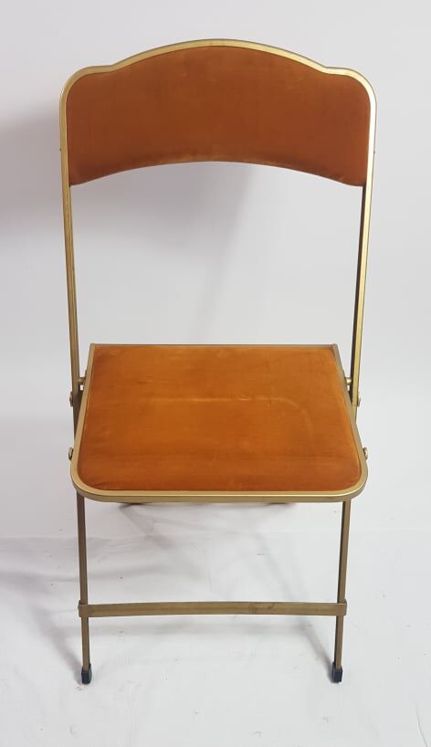 Set of three folding chairs opera golden yellow/mustard