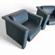 Pair / Trix and Robert Haussmann / Leather Chairs by Knoll